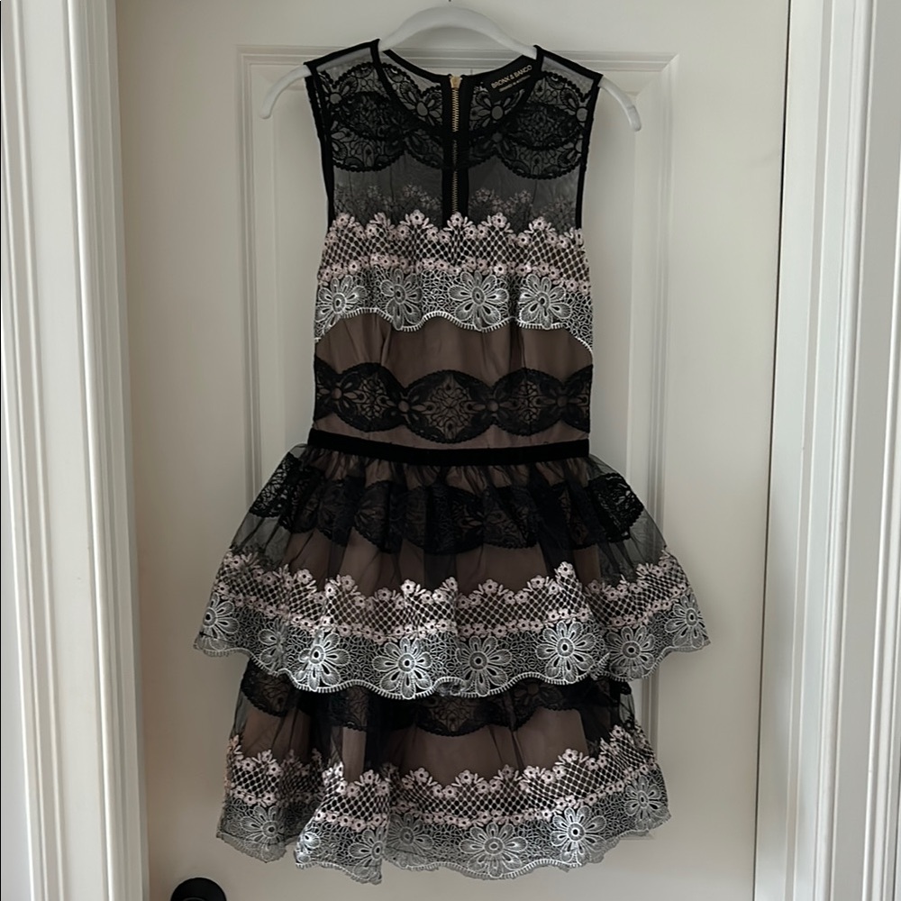 Bronx and Banco fit and flare mini dress embroidered